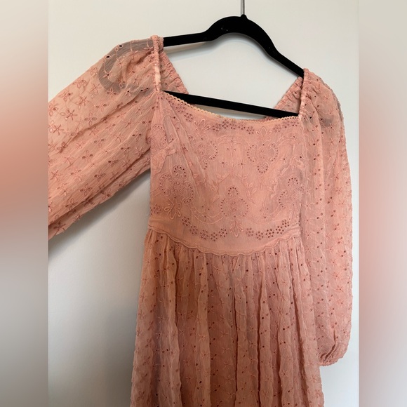 NWOT! FREE PEOPLE Malina Mini Dress In Sun Blush - Picture 4 of 7